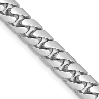 14K White Gold 28 inch 5.5mm Solid Miami Cuban Link with Lobster Clasp Chain