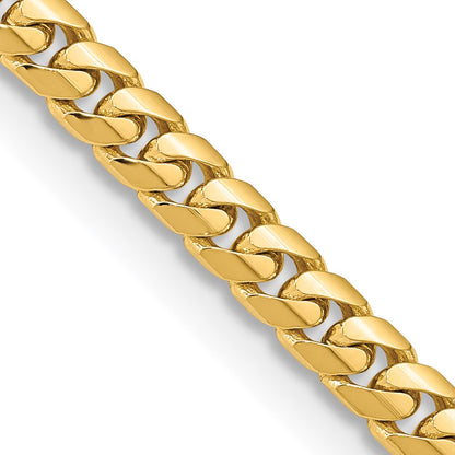 14K 18 inch 5.5mm Solid Miami Cuban Link with Lobster Clasp Chain