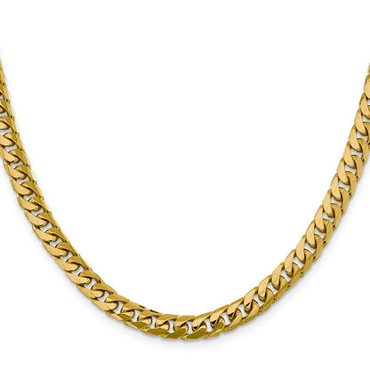 14K 20 inch 6.25mm Solid Miami Cuban Link with Lobster Clasp Chain