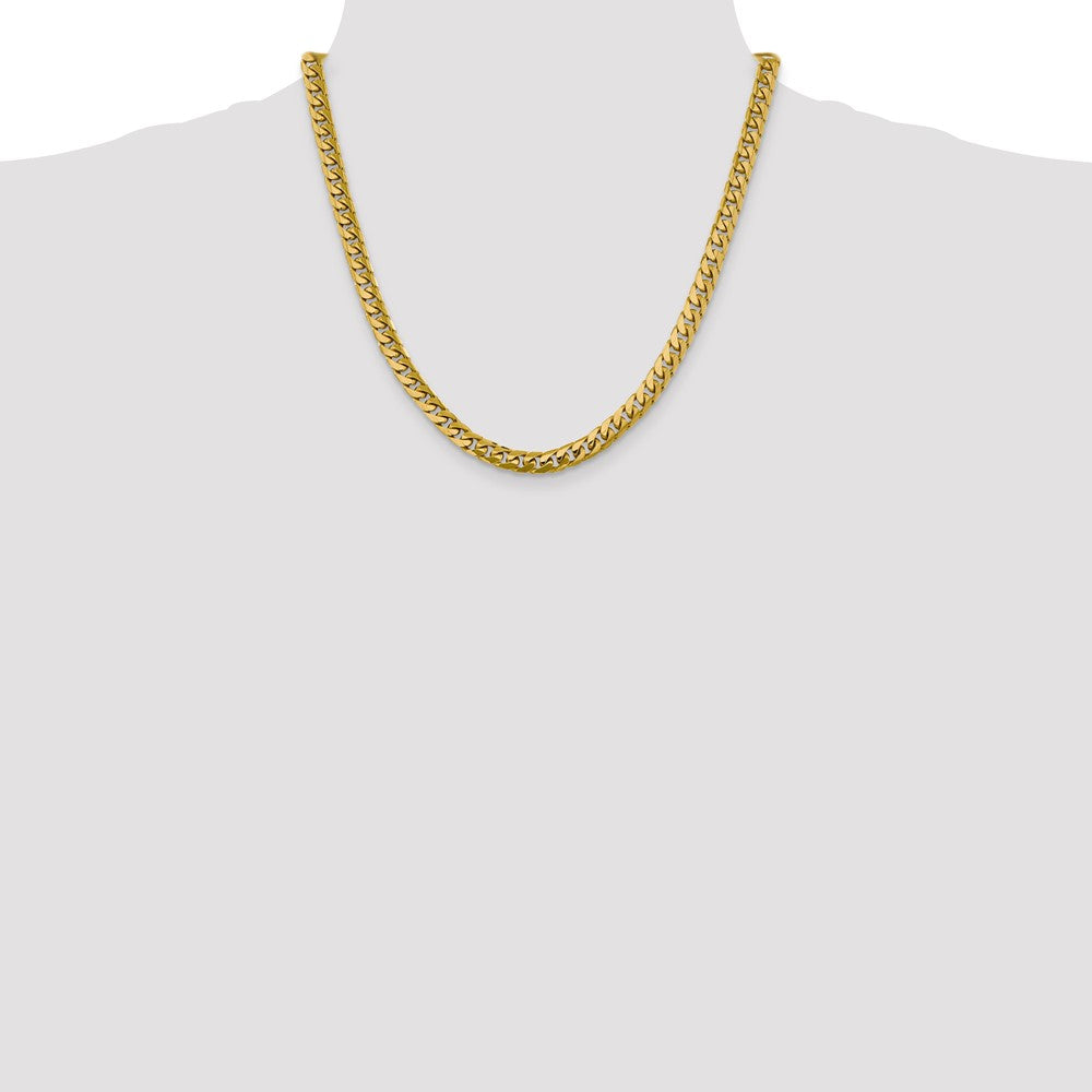 14K 20 inch 6.25mm Solid Miami Cuban Link with Lobster Clasp Chain