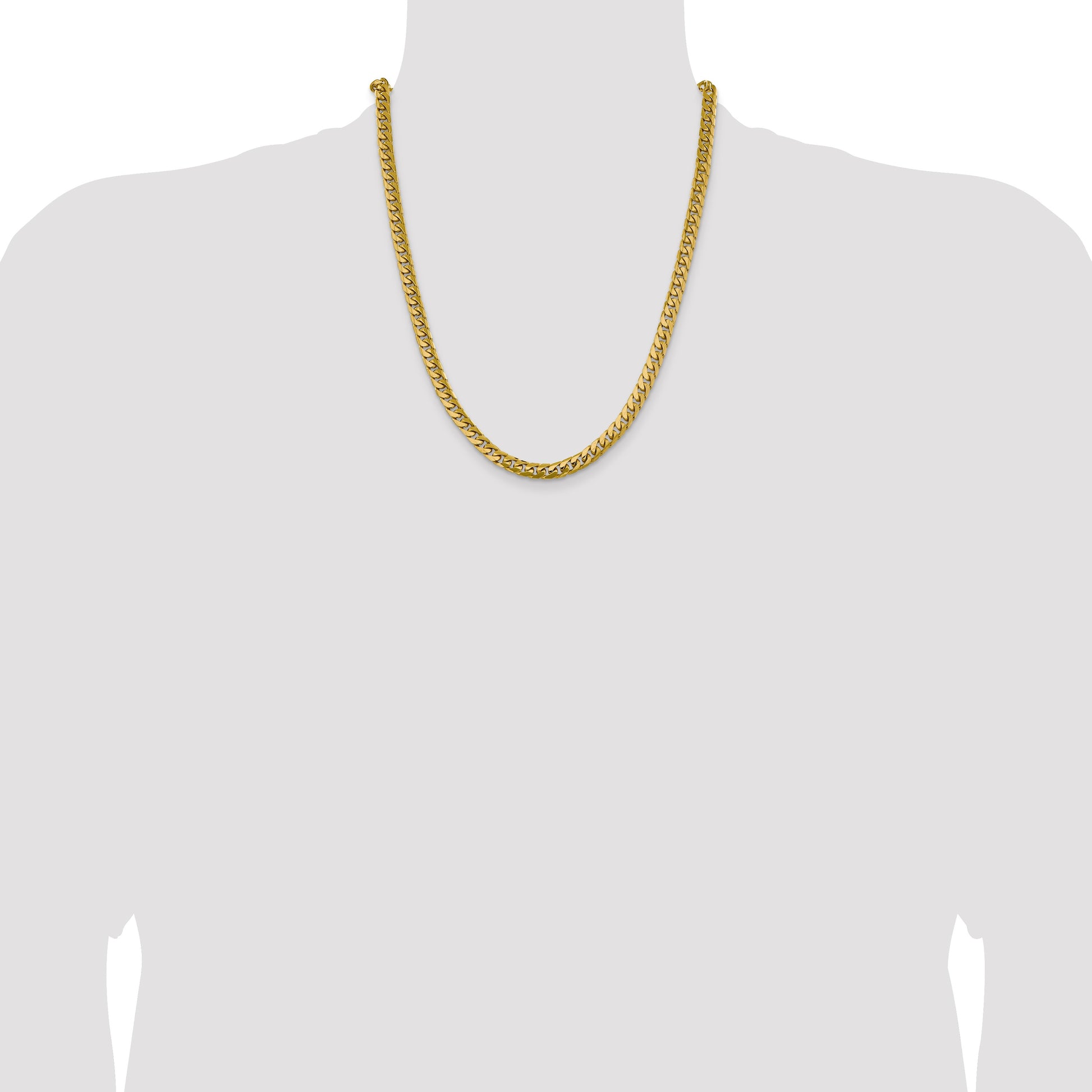 14K 22 inch 6.25mm Solid Miami Cuban Link with Lobster Clasp Chain