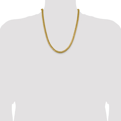 14K 22 inch 6.25mm Solid Miami Cuban Link with Lobster Clasp Chain