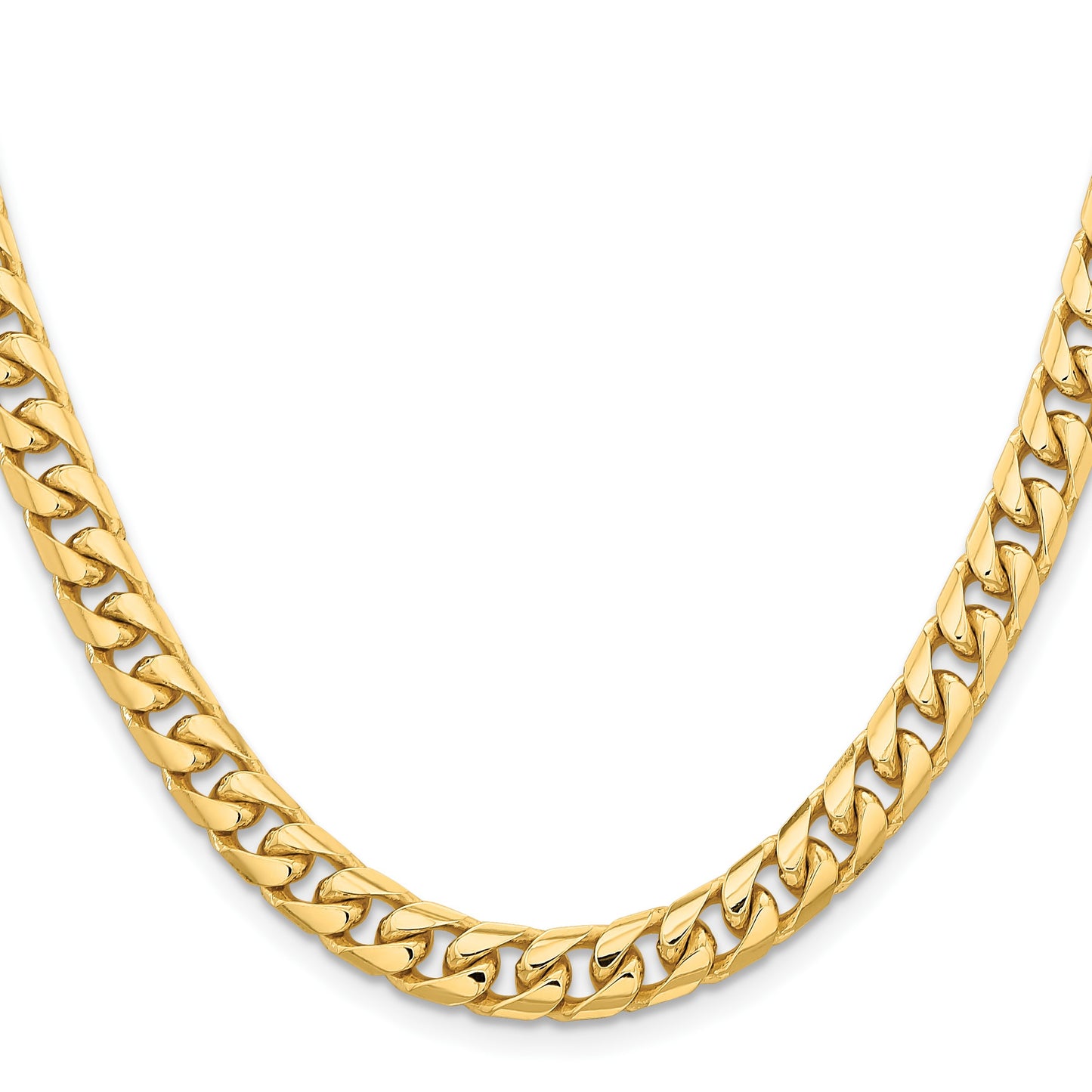 14K 26 inch 6.75mm Solid Miami Cuban Link with Lobster Clasp Chain