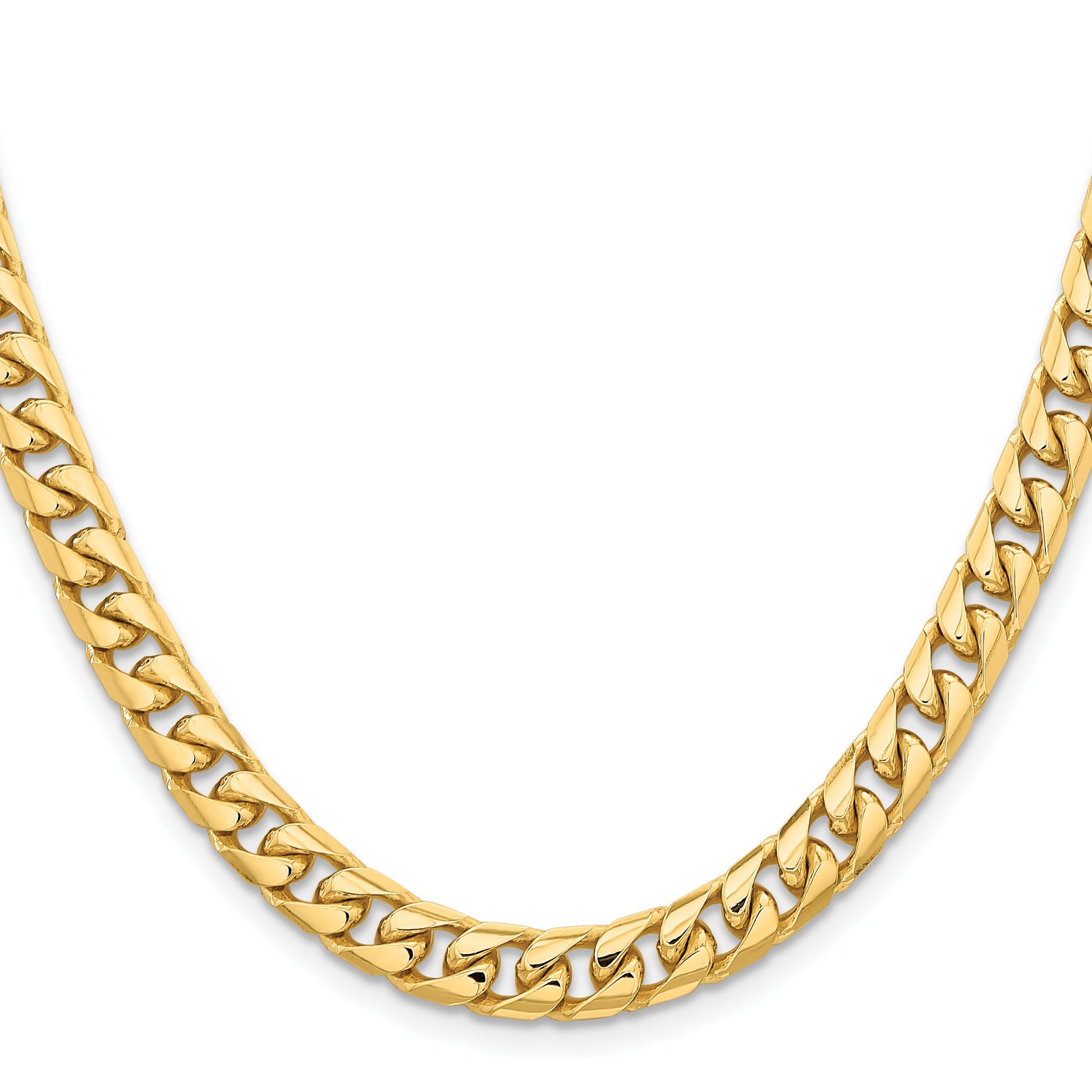 14K 26 inch 6.75mm Solid Miami Cuban Link with Lobster Clasp Chain