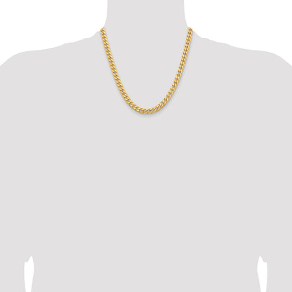 14K 20 inch 6.75mm Solid Miami Cuban Link with Lobster Clasp Chain