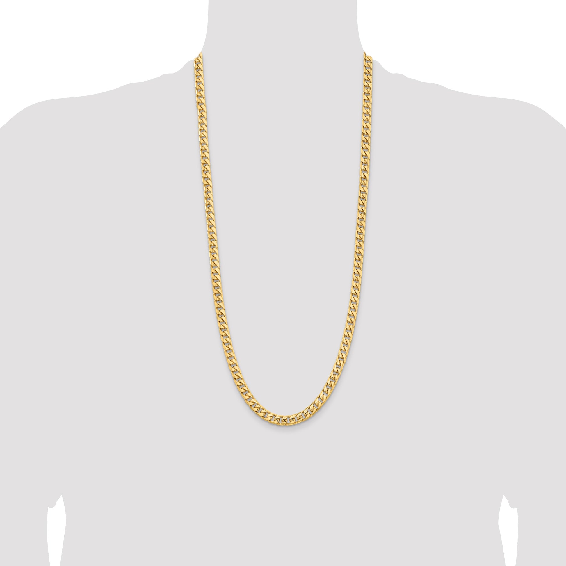 14K 8.5 inch 6.75mm Solid Miami Cuban Link with Lobster Clasp Chain