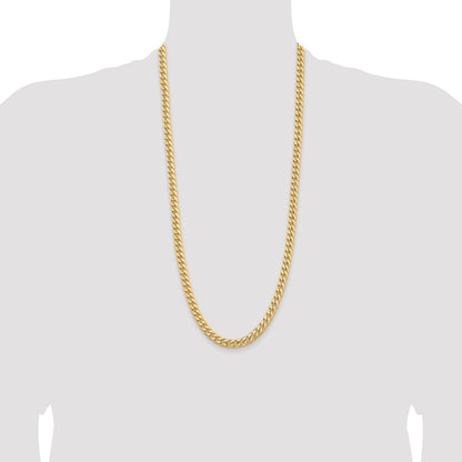 14K 8.5 inch 6.75mm Solid Miami Cuban Link with Lobster Clasp Chain