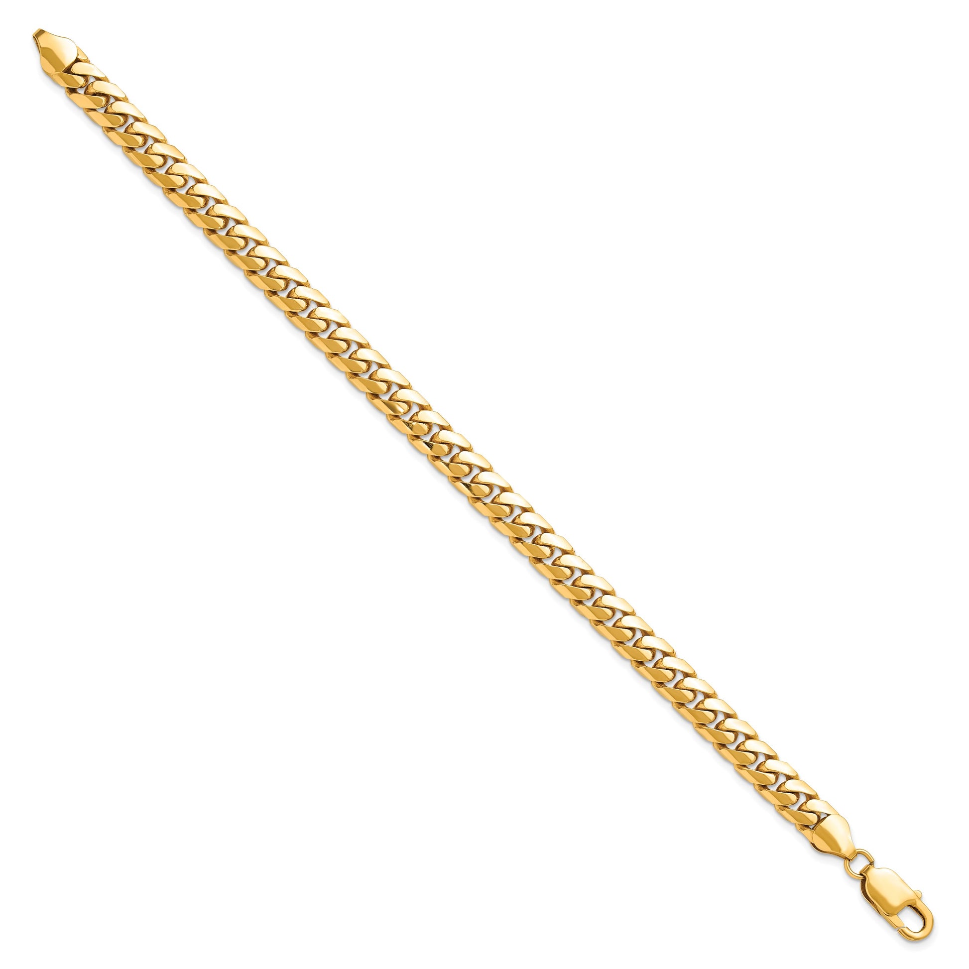 14K 8.5 inch 6.75mm Solid Miami Cuban Link with Lobster Clasp Bracelet