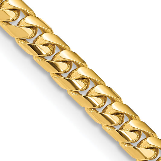 14K 22 inch 6.75mm Solid Miami Cuban Link with Lobster Clasp Chain