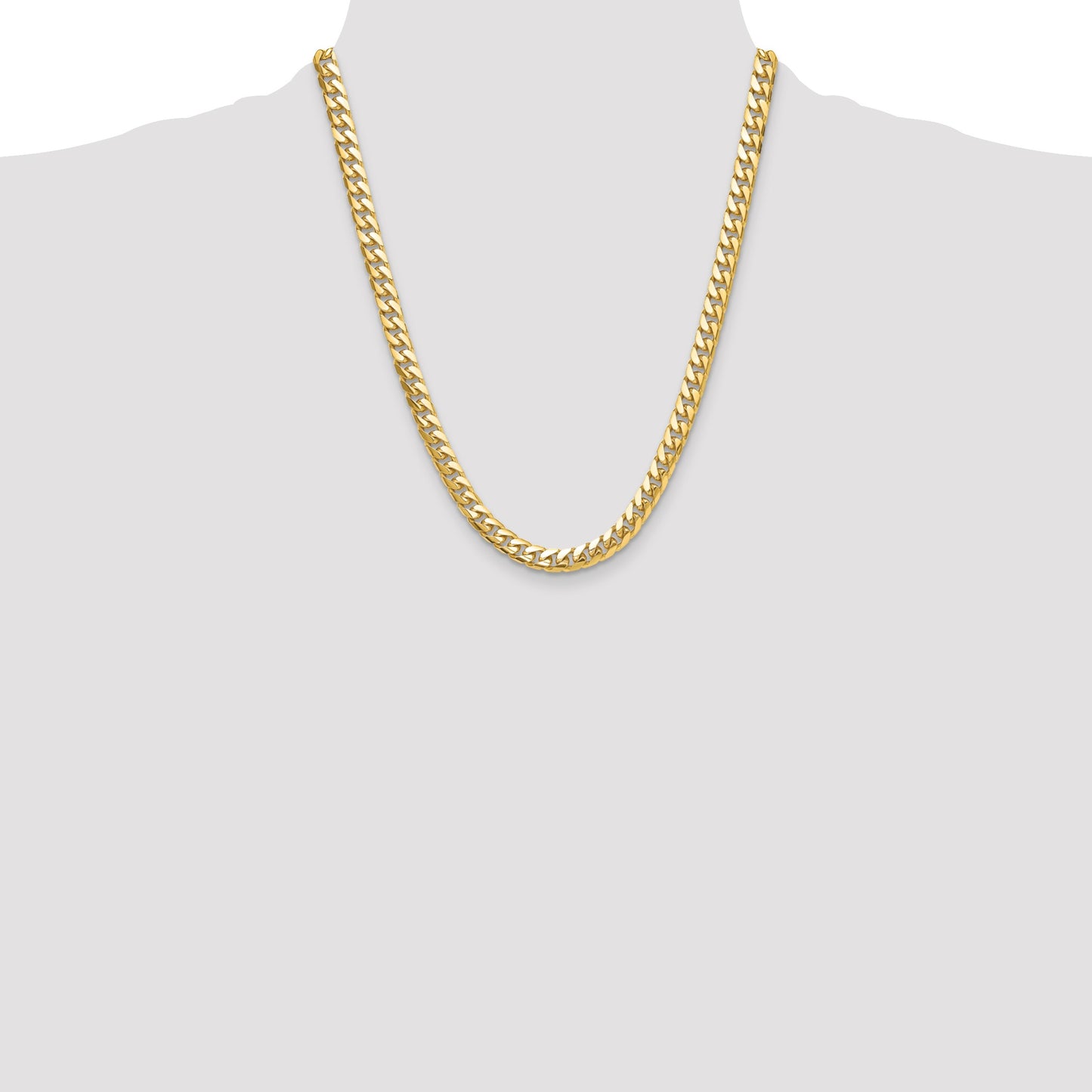 14k 8mm Solid Miami Cuban Chain