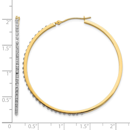 14k Diamond Fascination Diamond Dust/Accent 2x46mm Round Hoop Earrings