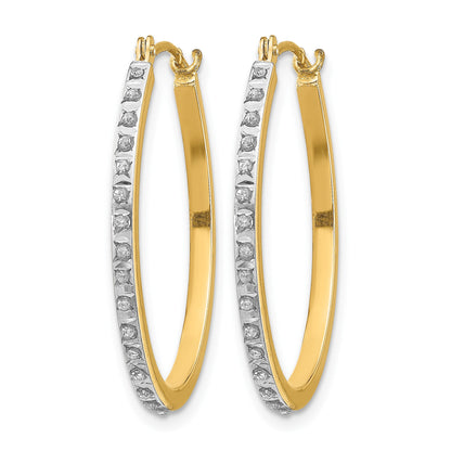 14k Diamond Fascination Diamond Dust/Accent 2x26mm Oval Hoop Earrings