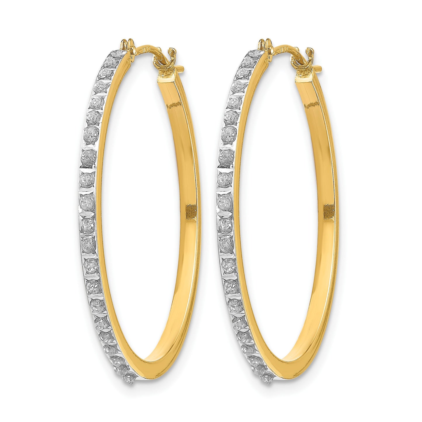 14k Diamond Fascination Diamond Dust/Accent 2x27mm Round Hoop Earrings