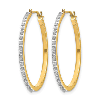 14k Diamond Fascination Diamond Dust/Accent 2x27mm Round Hoop Earrings