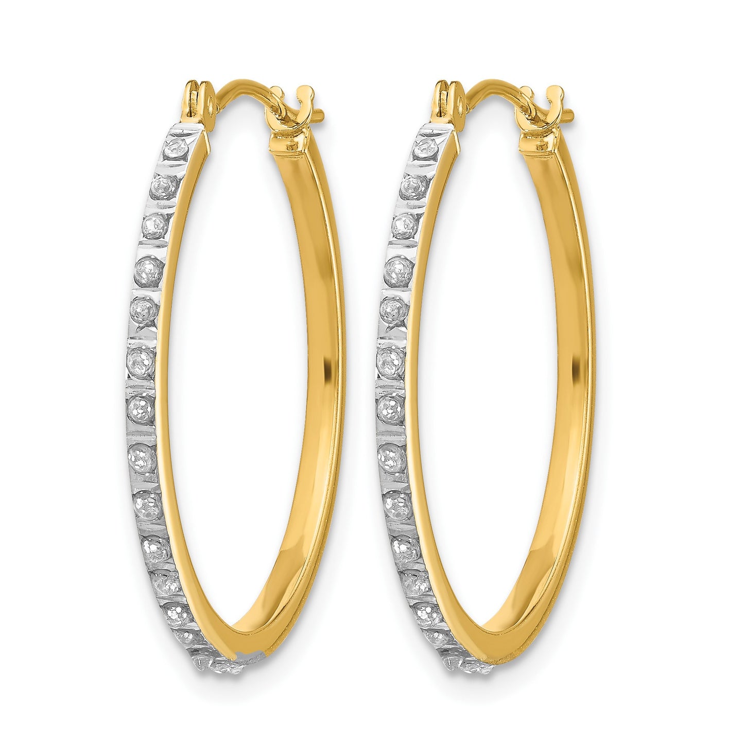 14k Diamond Fascination Diamond Dust/Accent  2x26mm Round Hoop Earrings