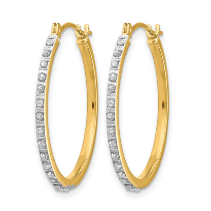 14k Diamond Fascination Diamond Dust/Accent  2x26mm Round Hoop Earrings