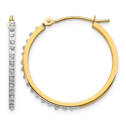 14k Diamond Fascination Diamond Dust/Accent  2x26mm Round Hoop Earrings