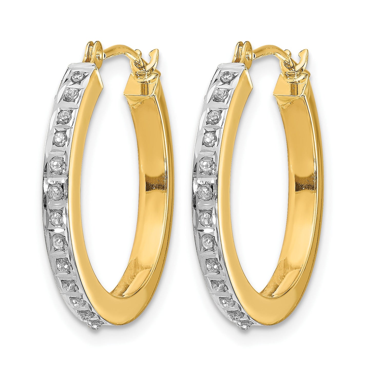 14k Diamond Fascination Diamond Dust/Accent 2x21mm Round Hoop Earrings