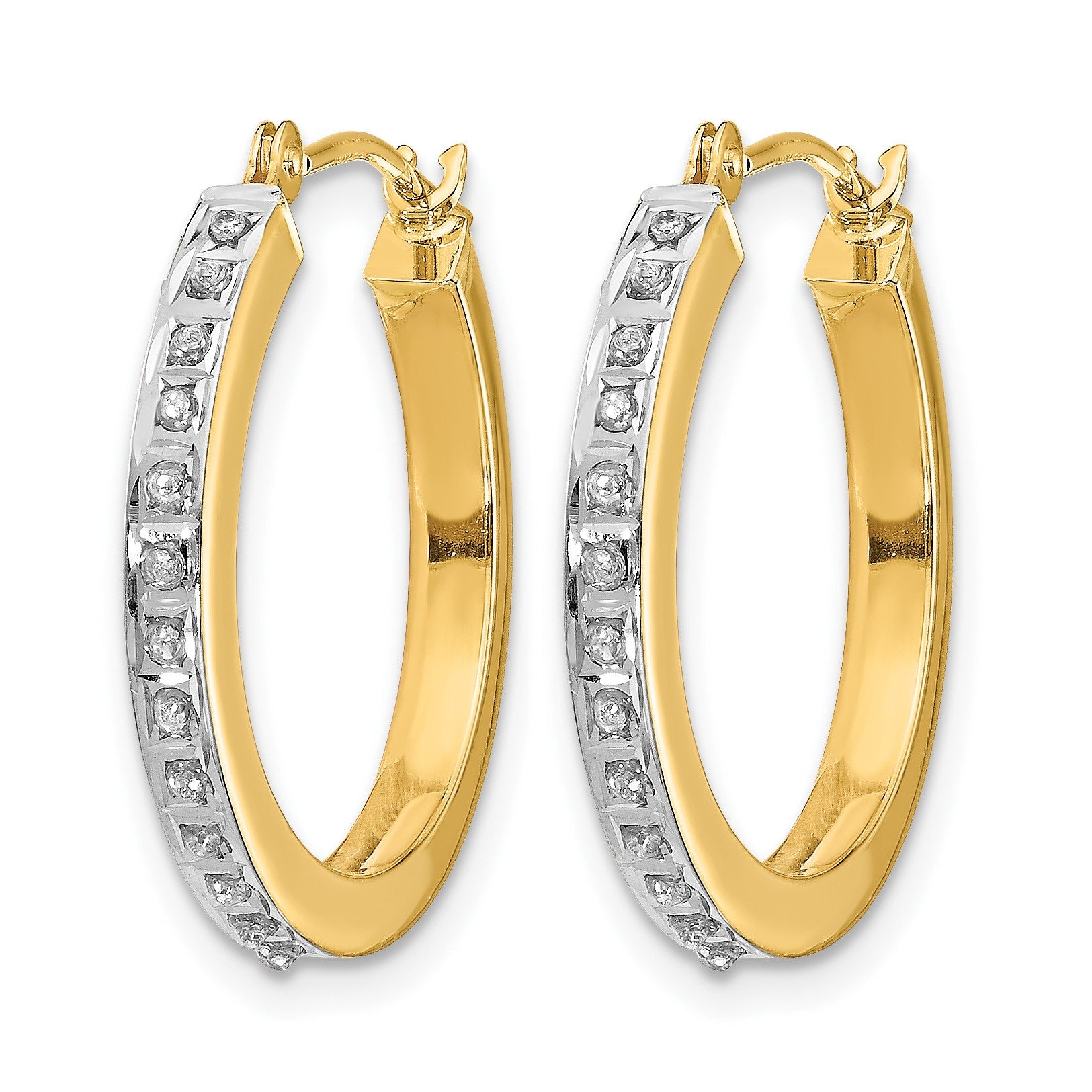 14k Diamond Fascination Diamond Dust/Accent 2x21mm Round Hoop Earrings