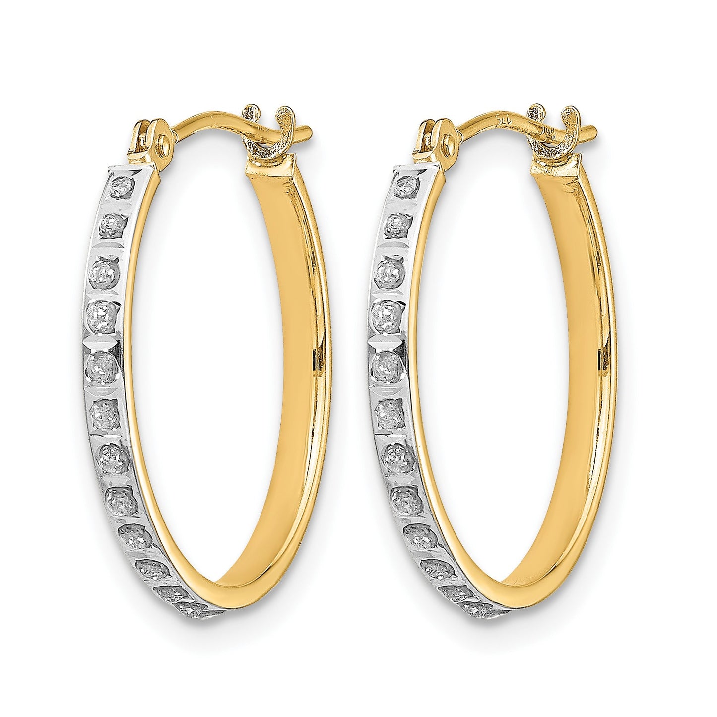 14k Diamond Fascination Diamond Dust/Accent 2x20mm Round Hoop Earrings
