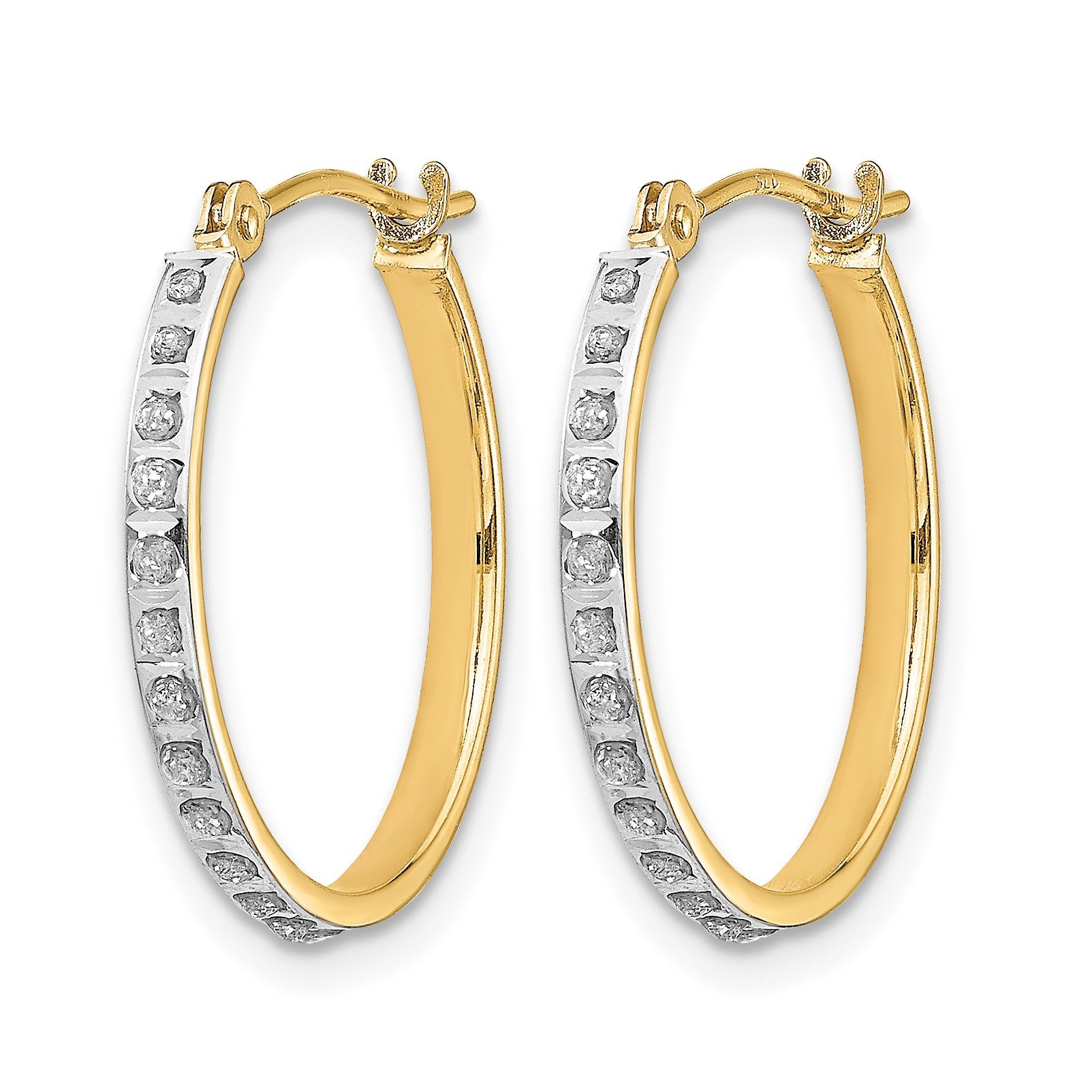 14k Diamond Fascination Diamond Dust/Accent 2x20mm Round Hoop Earrings