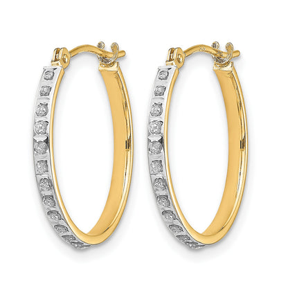 14k Diamond Fascination Diamond Dust/Accent 2x20mm Round Hoop Earrings