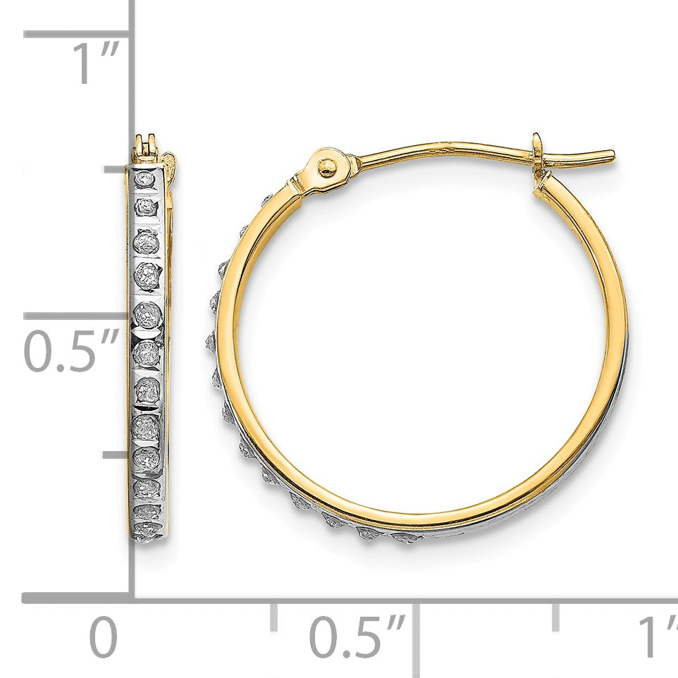14k Diamond Fascination Diamond Dust/Accent 2x20mm Round Hoop Earrings