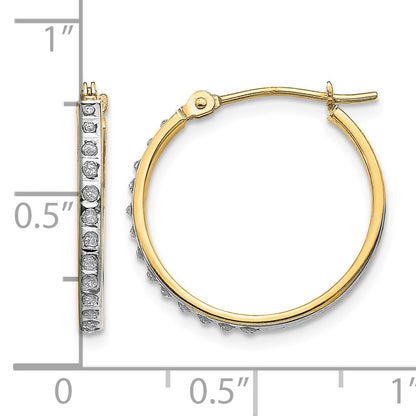 14k Diamond Fascination Diamond Dust/Accent 2x20mm Round Hoop Earrings