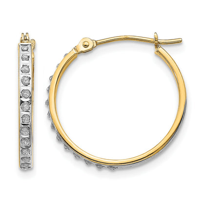 14k Diamond Fascination Diamond Dust/Accent 2x20mm Round Hoop Earrings