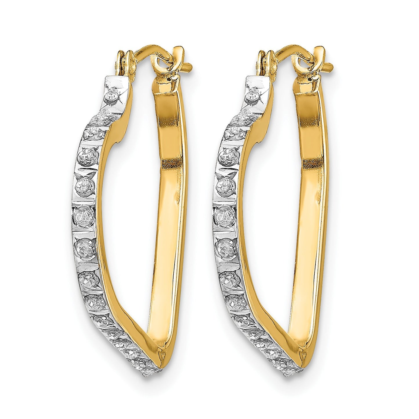 14k Diamond Fascination Diamond Dust/Accent Heart Hoop Earrings