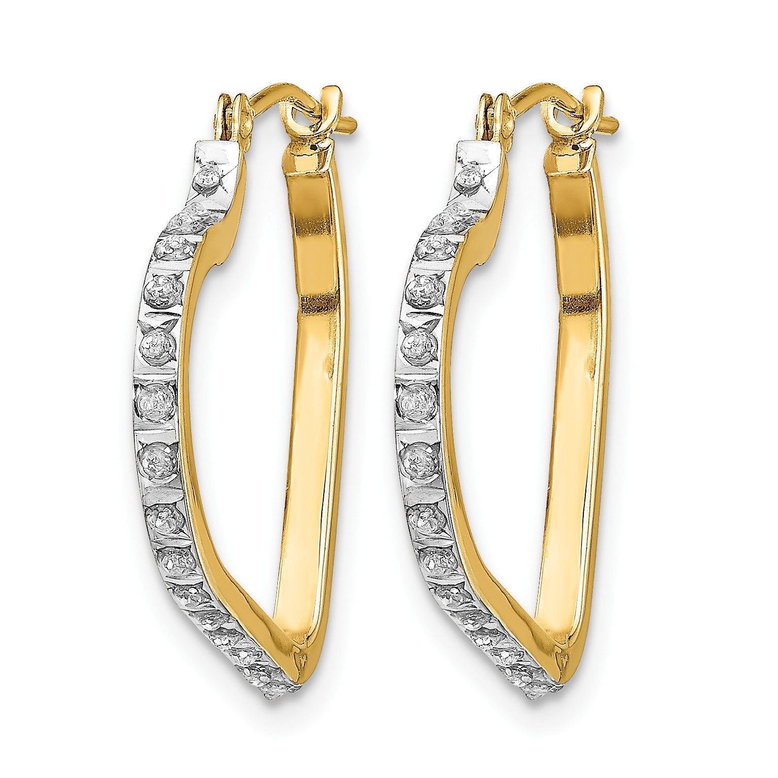 14k Diamond Fascination Diamond Dust/Accent Heart Hoop Earrings