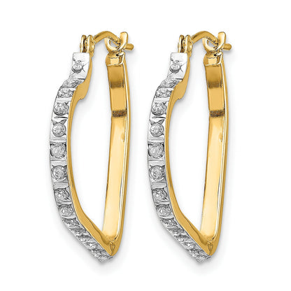 14k Diamond Fascination Diamond Dust/Accent Heart Hoop Earrings