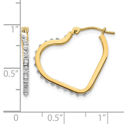14k Diamond Fascination Diamond Dust/Accent Heart Hoop Earrings
