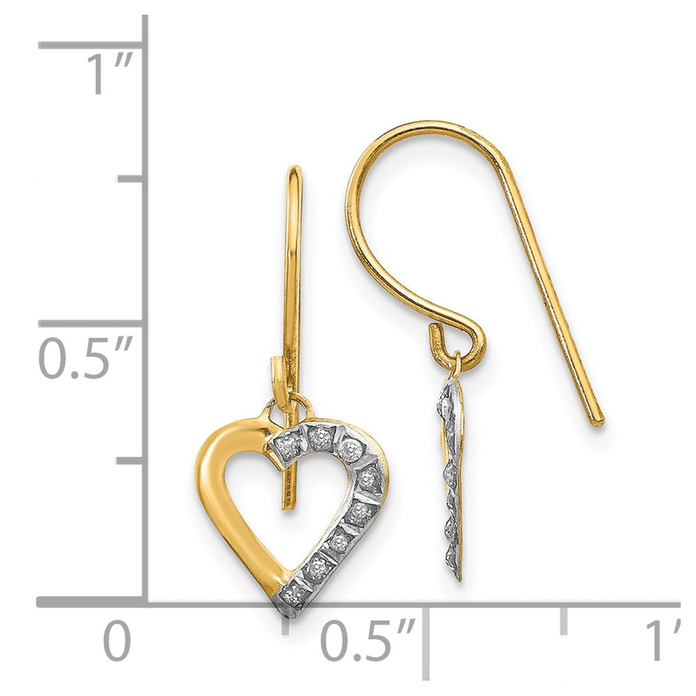 14k Diamond Fascination Heart Earrings