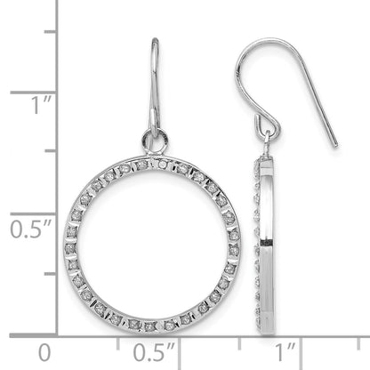 14k WG Diamond Fascination Dia. Dust/Accent Dangle Circle Earrings