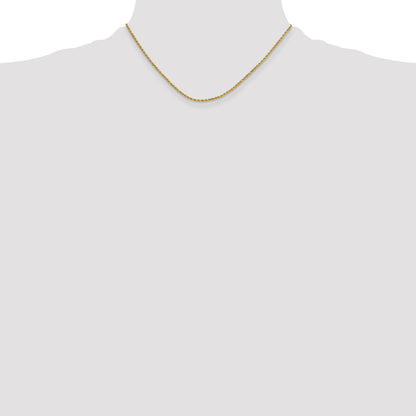 14K 16 inch 2mm Semi Solid Diamond-cut Rope with Lobster Clasp Chain