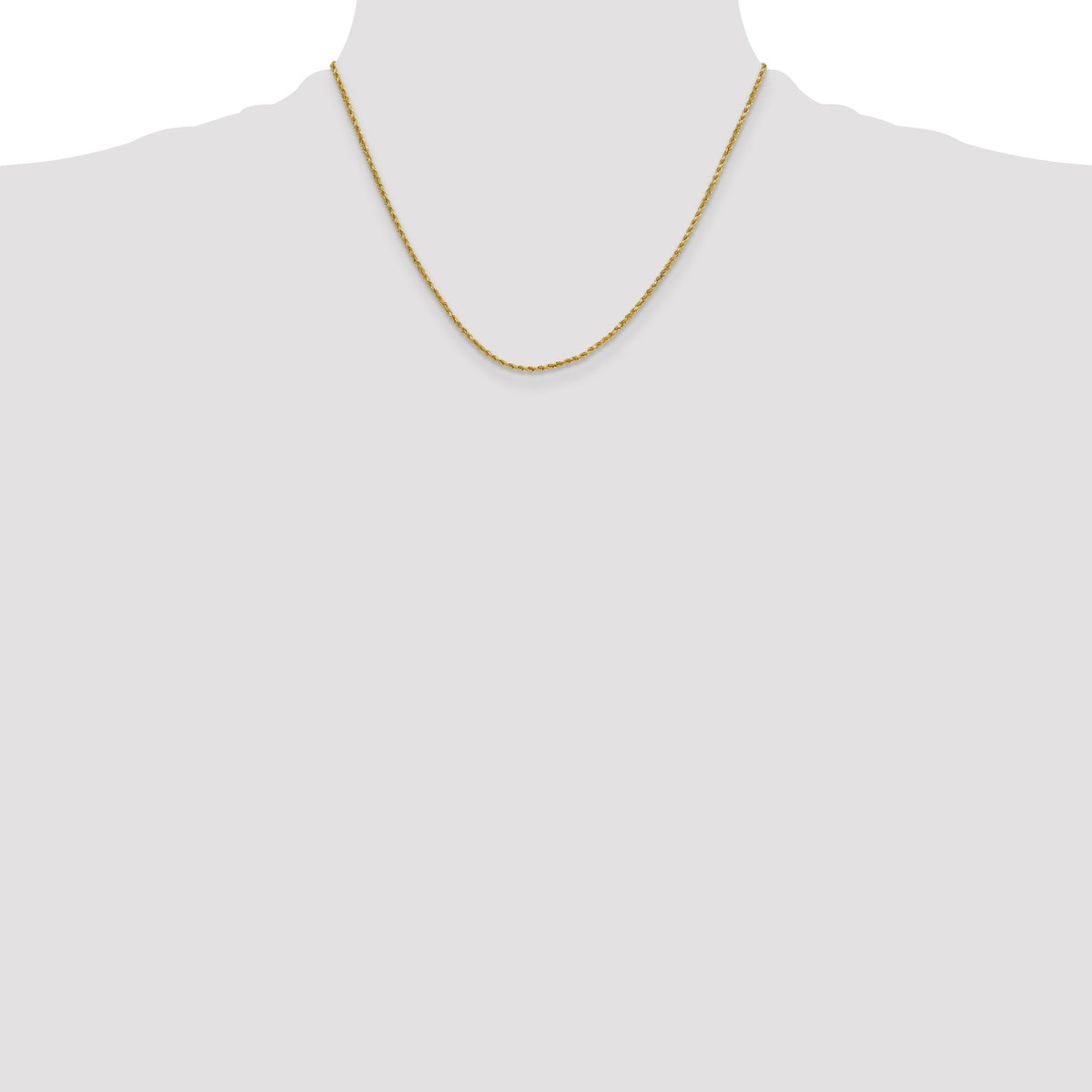 14K 18 inch 2mm Semi Solid Diamond-cut Rope with Lobster Clasp Chain