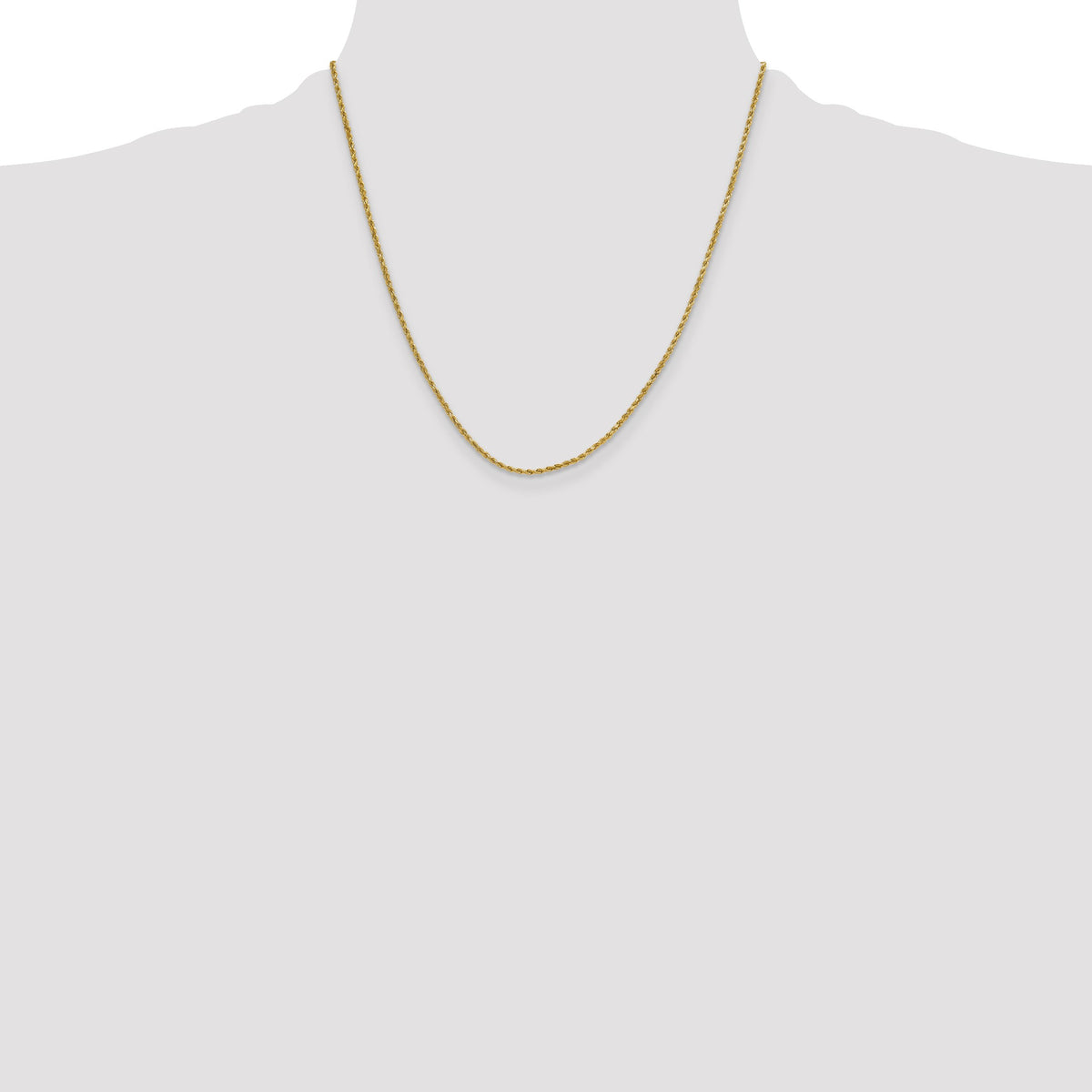 14K 20 inch 2mm Semi Solid Diamond-cut Rope with Lobster Clasp Chain
