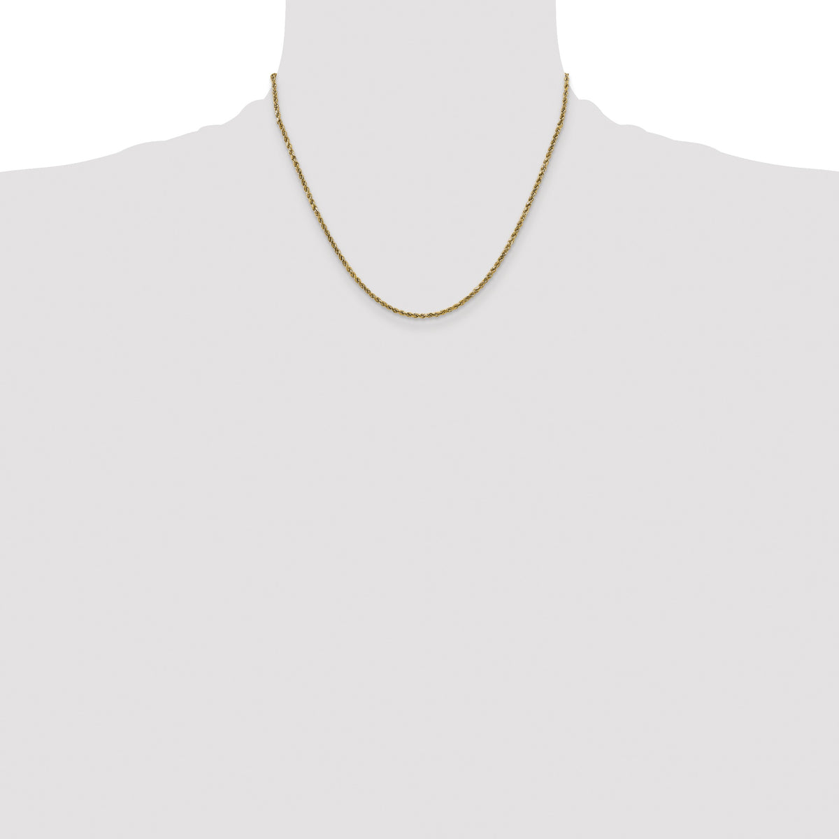 14K 18 inch 2.25mm Semi Solid Diamond-cut Rope with Lobster Clasp Chain