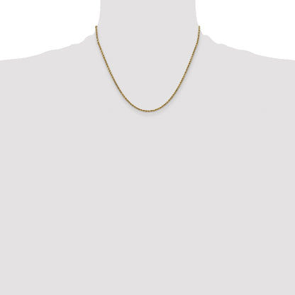 14K 18 inch 2.25mm Semi Solid Diamond-cut Rope with Lobster Clasp Chain