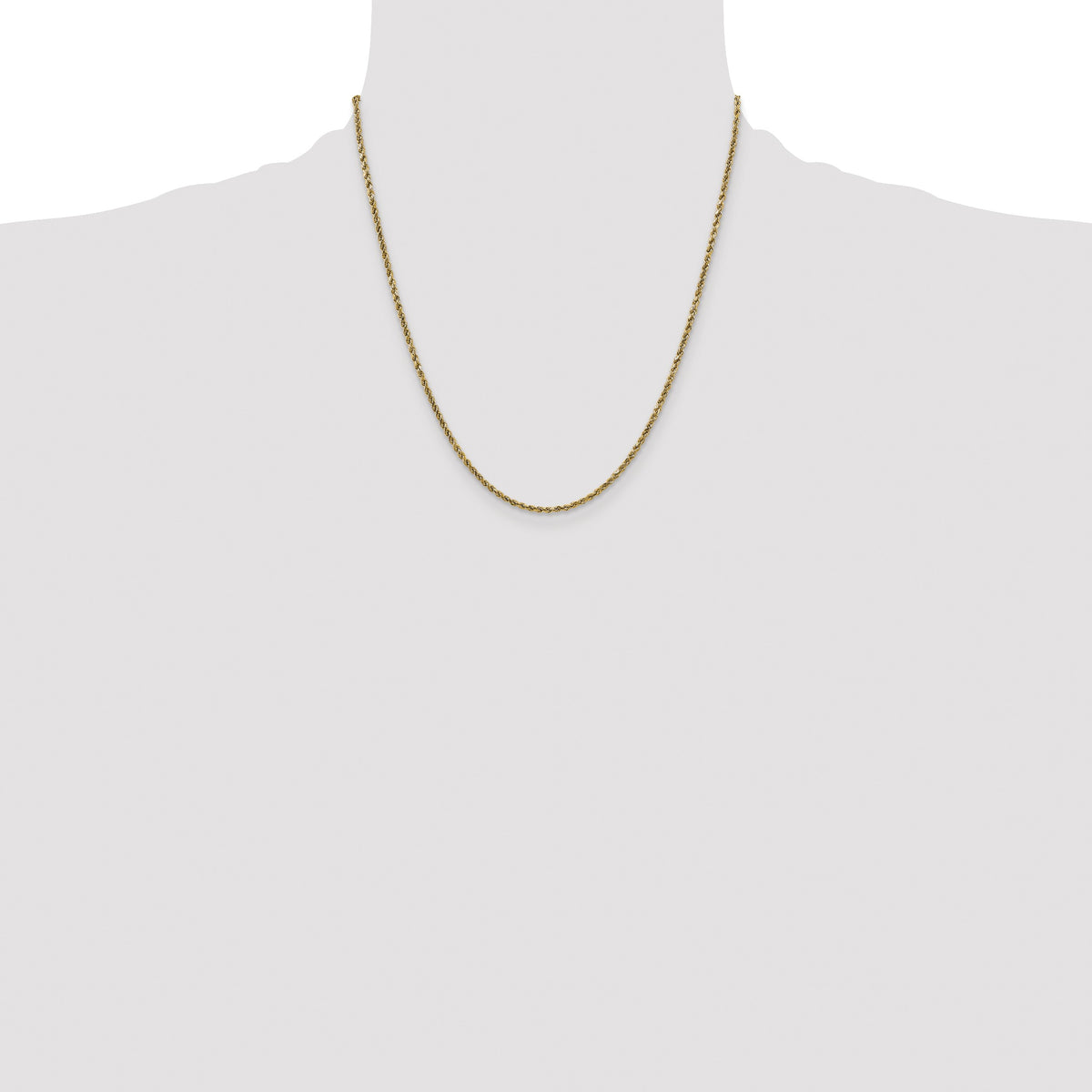 14K 20 inch 2.25mm Semi Solid Diamond-cut Rope with Lobster Clasp Chain