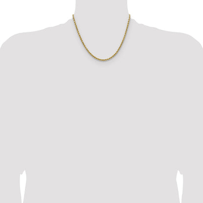 14K 18 inch 2.5mm Semi Solid Diamond-cut Rope with Lobster Clasp Chain
