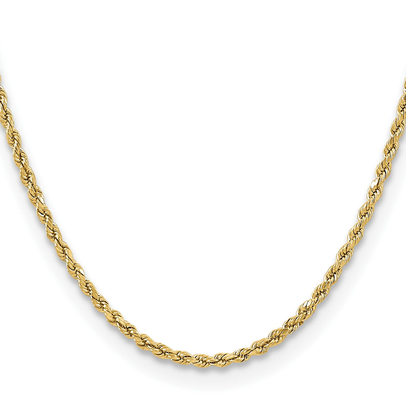 14K 16 inch 3mm Semi Solid Diamond-cut Rope with Lobster Clasp Chain