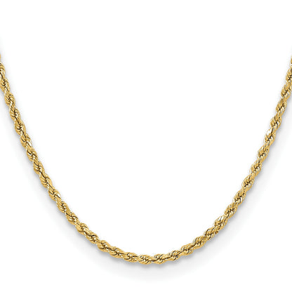 14K 18 inch 3mm Semi Solid Diamond-cut Rope with Lobster Clasp Chain