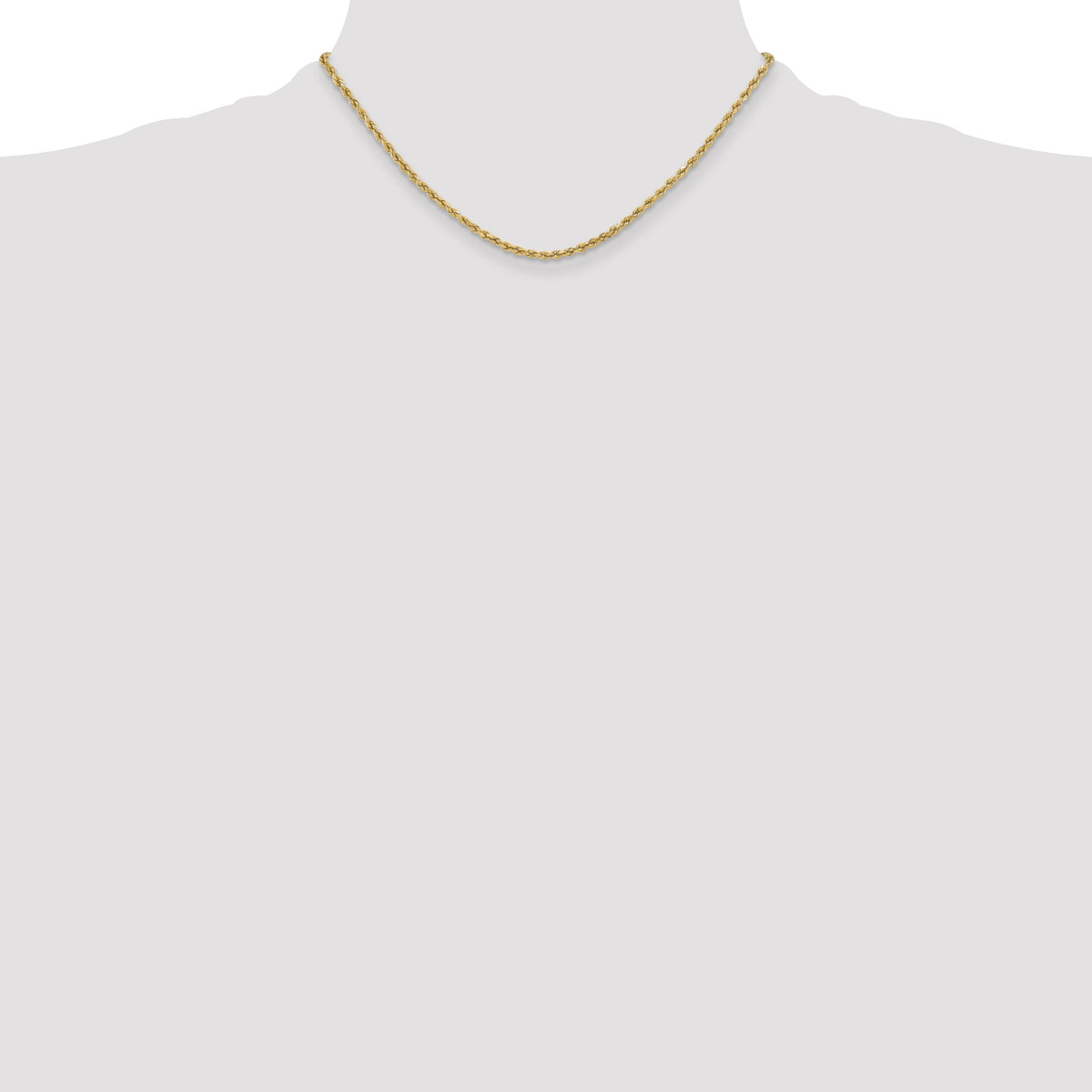 14K 16 inch 3mm Semi Solid Diamond-cut Rope with Lobster Clasp Chain