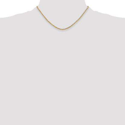 14K 16 inch 3mm Semi Solid Diamond-cut Rope with Lobster Clasp Chain