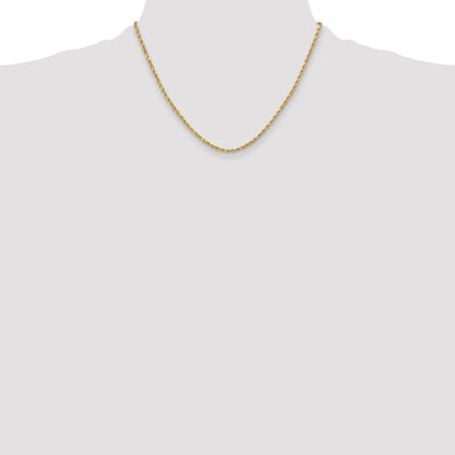 14K 18 inch 3mm Semi Solid Diamond-cut Rope with Lobster Clasp Chain