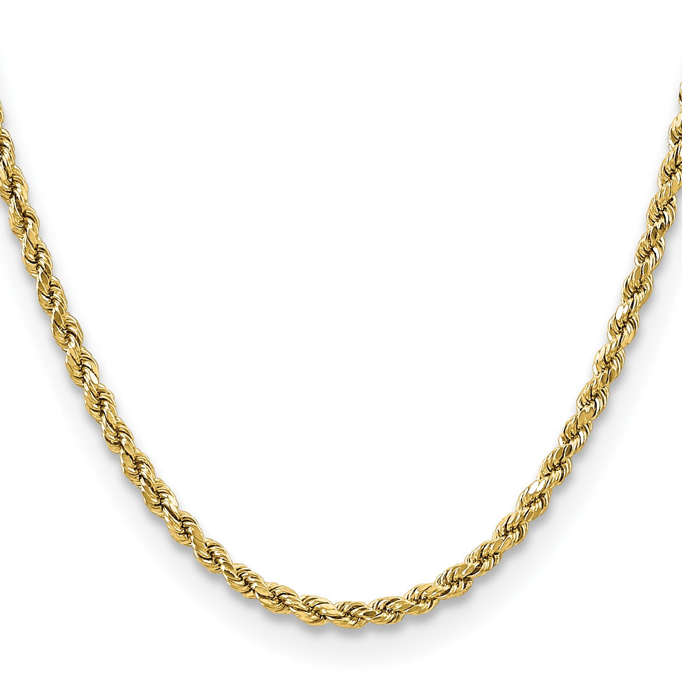 14K 22 inch 3.5mm Semi Solid Diamond-cut Rope with Lobster Clasp Chain