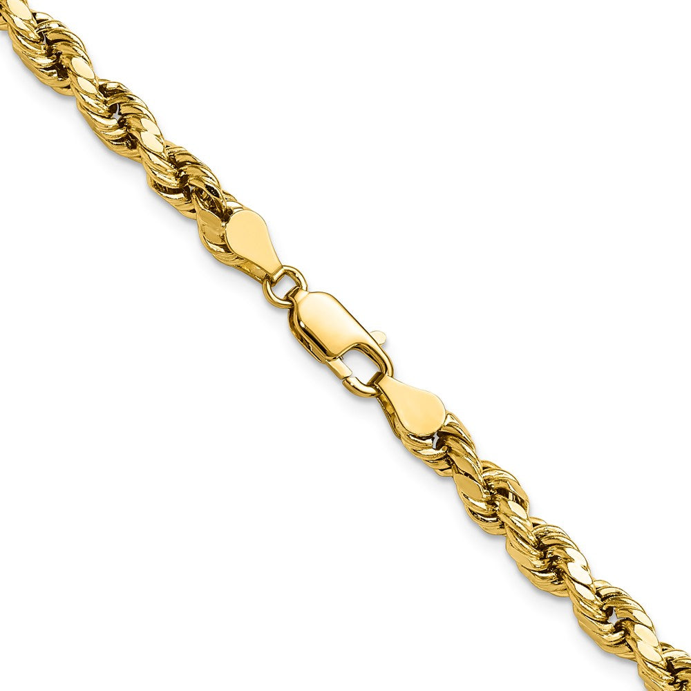 14K 18 inch 4.9mm Semi Solid Diamond-cut Rope with Lobster Clasp Chain