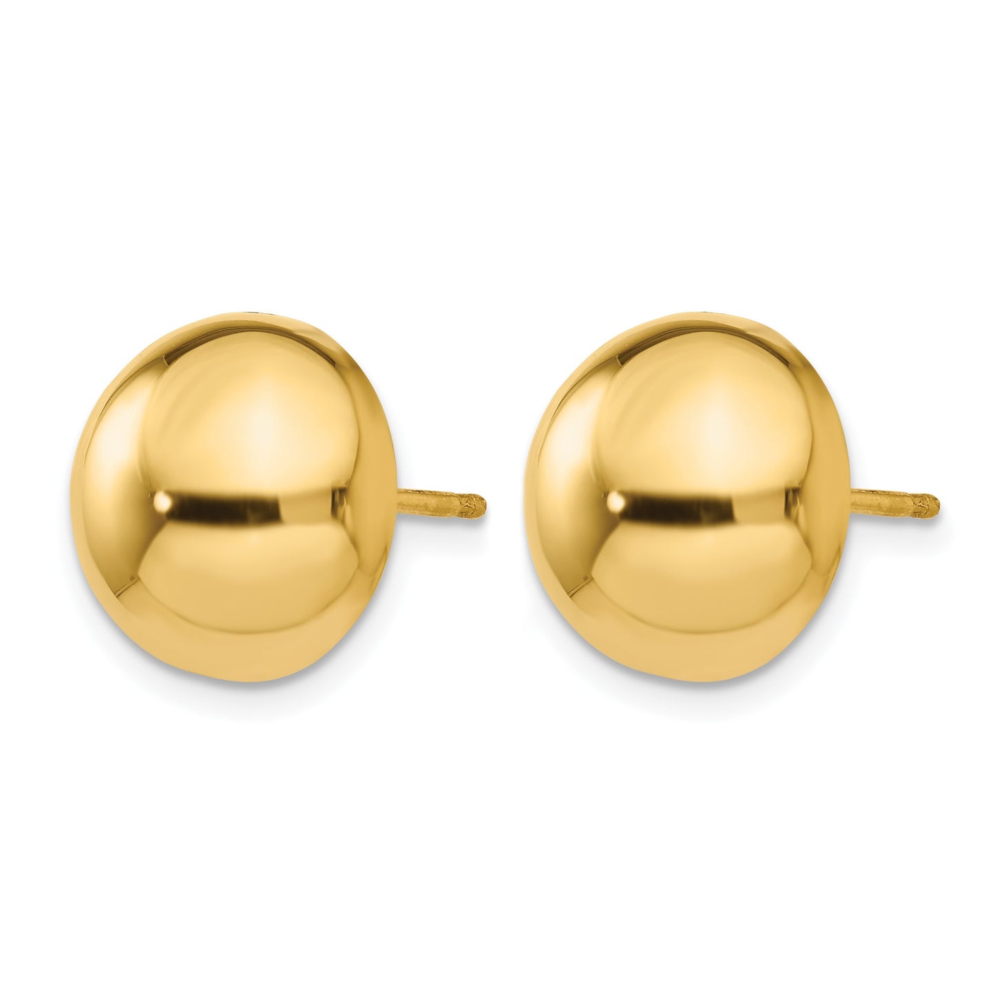 14k 12mm Polished Half Ball Post Earrings